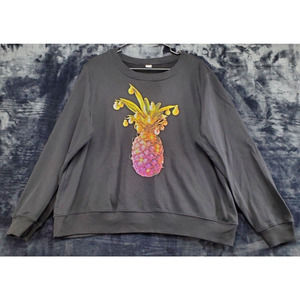 Old Navy Sweater Womens XL Black Knit Long Sleeve Round Neck Ugly‎ Christmas EUC